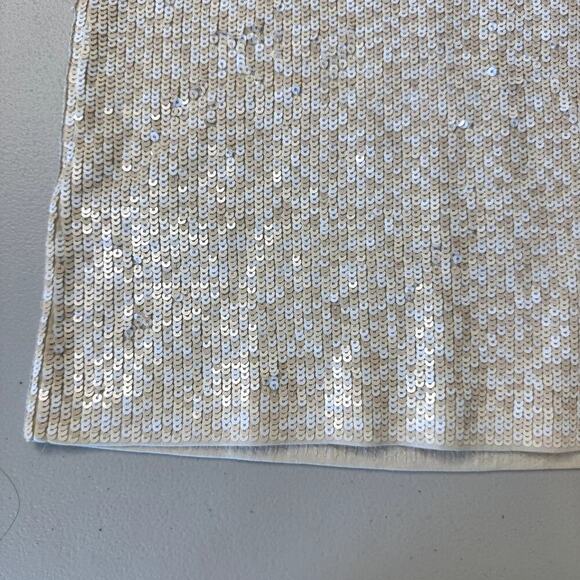 J. Crew Champagne/Cream Sequined Tank Top Women's Medium - Picture 6 of 7